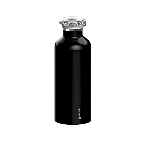 Guzzini - On The Go, ENERGY Thermosflasche, Trinkflasche Edelstahl - Schwarz, Ø 7,3x h21,2 cm | 500 cc - 11670010 von Guzzini