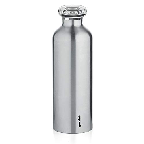 Guzzini - On The Go, ENERGY L Thermosflasche, Trinkflasche Edelstahl - Silber, Ø 8 x h24 cm | 750 cc - 11670363 von Guzzini