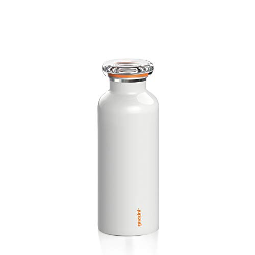 Guzzini - On The Go, ENERGY S Thermosflasche, Trinkflasche Edelstahl - Weiß, Ø 6,5 x h18 cm | 330 cc - 11670211 von Guzzini