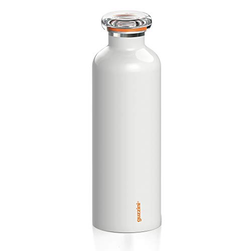 Guzzini - On The Go, ENERGY L Thermosflasche, Trinkflasche Edelstahl - Weiß, Ø 8 x h24 cm | 750 cc - 11670311 von Guzzini