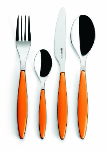 Guzzini - Feeling, 24-Teiliges Besteckset - Orange Glanzend, 15,8 x 7,5 x h25,5 cm - 23000045 von Guzzini