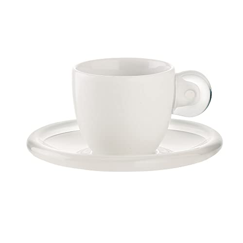 Guzzini - Gocce, 6 Espressotassen mit Untertassen - Transparent, 35 x 30 x h9,5 cm | 50 cc - 26690100 von Guzzini