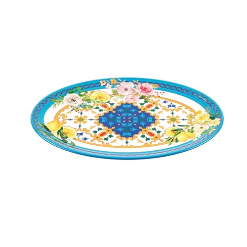 Guzzini - Großes ovales Tablett aus Melamin - Flower & Lemon von Guzzini