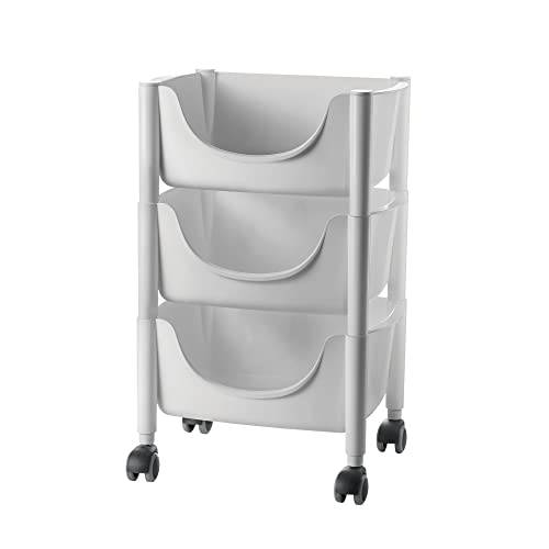 Guzzini - Kitchen Active Design, HOLD&ROLL Servierwagen - Hellgrau Matt, 44,5 x 30,5 x h69 cm - 22650533 von Guzzini