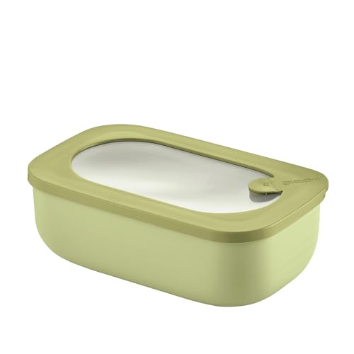 Guzzini - Kitchen Active Design, STORE&MORE BIO, Dicht schließende rechteckige Dosen für Kühlschrank/Gefrierschrank/Mikrowelle - Avocadogrün, 20 x12 x h7cm | 900 ml - 171001253 von Guzzini