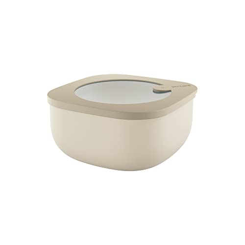 Guzzini - Kitchen Active Design, STORE&MORE Dicht schließende Dosen für Kühlschrank/Gefrierschrank/Mikrowelle, Niedrig (M) - Lehm, 16 x 16 x h7,8 cm | 975 cc - 17070279 von Guzzini