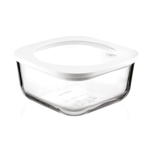 Guzzini - Kitchen Active Design, STORE&MORE GLASS, Dicht schliessender Glasbehälter für Kühlschrank/Gefrierschrank/Mikrowelle (L) - Transparent, 19,5 x 19,5 x h9,3 cm | 1900 cc - 11330211 von Guzzini