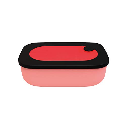 Guzzini - On The Go, Lunchbox mit Behälter - Leuchtendes Rot, 20x12xh7 cm – 900 cc (Container 11x8,5xh4,5 cm – 300 cc) - 17110031 von Guzzini
