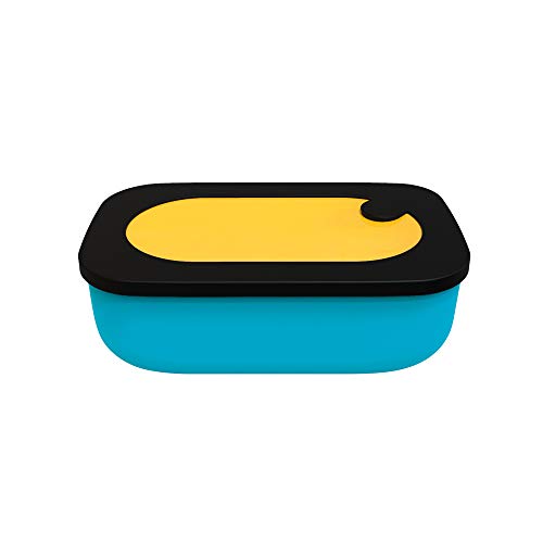 Guzzini - On The Go, Lunchbox mit Behälter - Ocker, 20x12xh7 cm – 900 cc (Container 11x8,5xh4,5 cm – 300 cc) - 171100165 von Guzzini