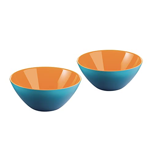 Guzzini - My Fusion, Set 2 Schalen - Azur/Orange, Ø12,5 x h5 cm | 260 cc - 281412145 von Guzzini