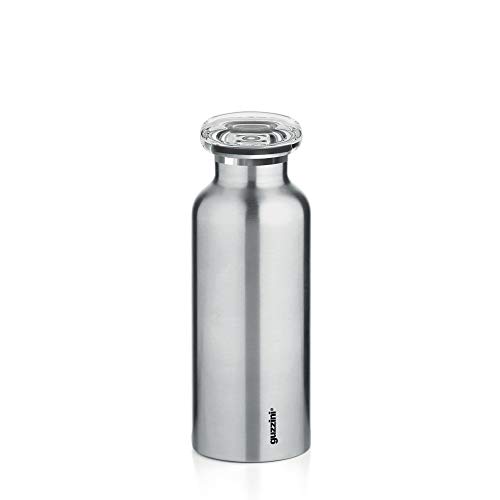 Guzzini - On The Go, ENERGY S Thermosflasche, Trinkflasche Edelstahl - Silber, Ø 6,5 x h18 cm | 330 cc - 11670263 von Guzzini