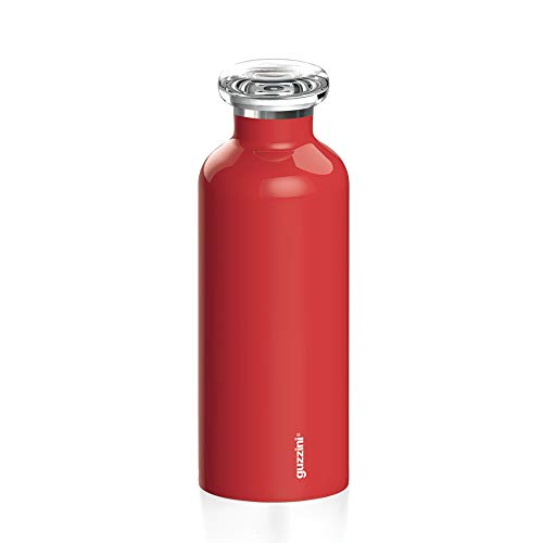 Guzzini - On The Go, ENERGY Thermosflasche, Trinkflasche Edelstahl - Leuchtendes Rot, Ø 7,3x h21,2 cm | 500 cc - 11670031 von Guzzini