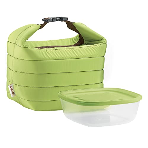 Guzzini - On The Go, Kleine Thermotasche M/Frischhaltedose Handy - Apfelgrün, (Bag) 22 x 18 x h22 cm; (Container) 19,6 x 19,6 x h7 cm | 1400cc - 032950134 von Guzzini