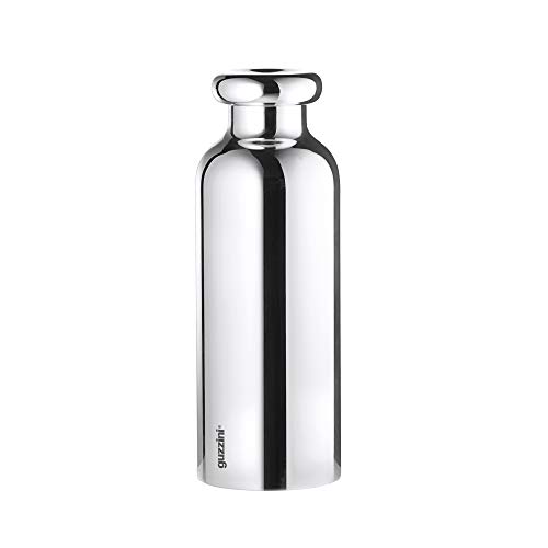 Guzzini - On The Go, ENERGY Thermosflasche, Trinkflasche Edelstahl - Chrom, Ø 7,3x h21,2 cm | 500 cc - 11670016, Verchromt von Guzzini