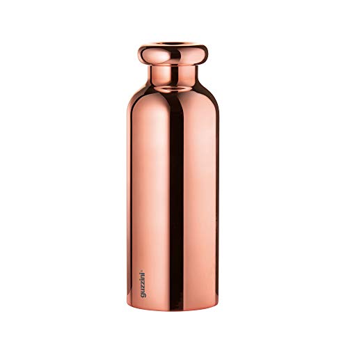 Guzzini - On The Go, ENERGY Thermosflasche, Trinkflasche Edelstahl - Goldrosa, Ø 7,3x h21,2 cm | 500 cc -116700101, Gold von Guzzini