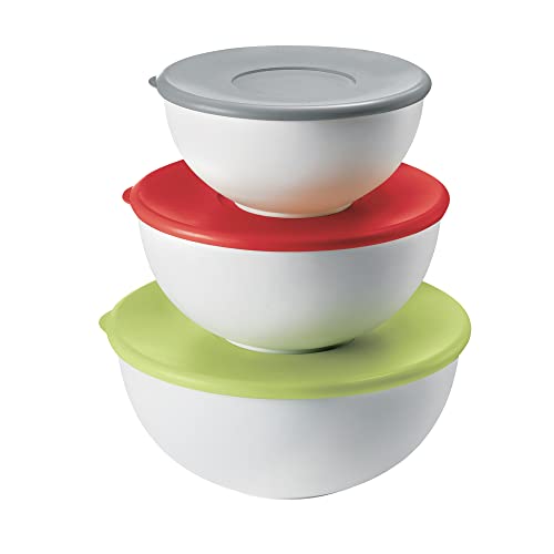 Guzzini - Kitchen Active Design, Set 3 Schüsseln mit Deckel - Verschiedene Farben, Ø28 x h13,8 cm - 29260052 von Guzzini