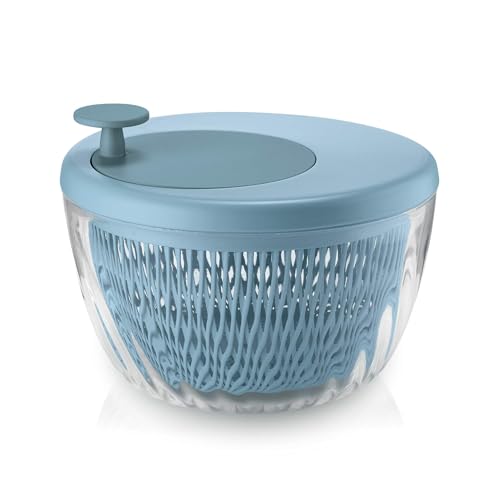 Guzzini - Kitchen Active Design, SPIN&STORE Salatschlüder mit Deckel - Azur Matt, Ø26 x h19 cm | 4000 cc - 170900134 von Guzzini