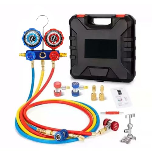 AC Manifold Gauge Set, Precision HVAC Diagnostic Tool Kit for Refrigerant Charging, Vehicle Maintenance Workshop Truck Repair Home Cooling System Seasonal Upkeep von Gvblkq