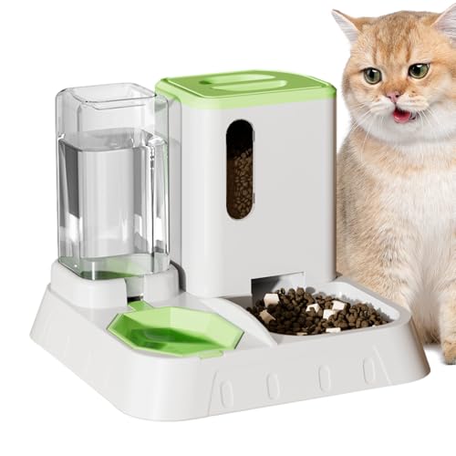 Automatischer Katzenfutterspender, transparent, automatischer Wasser- und Futterspender, PP, rutschfest, große Kapazität, Haustier-Futterbedarf, einfache Installation für Tiergeschäft, Zuhause von Gvblkq