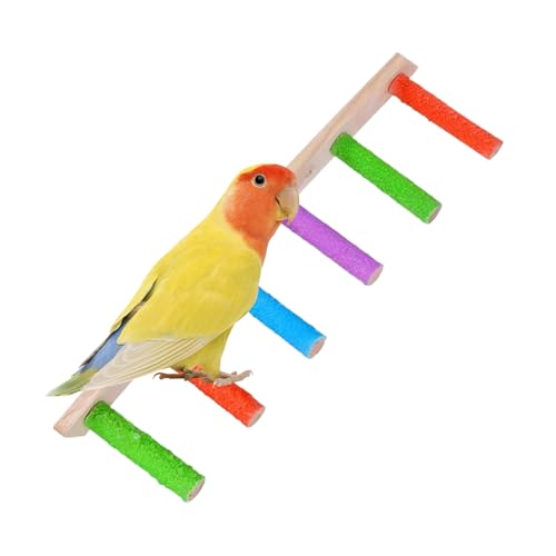 Bird Ladder, Wooden Climbing Ladder, Heavy Duty Multifunctional Claw Sharpening Tools, Interactive Crate Accessories for Parakeet, Conures, Lovebird, Sturdy Design for Exercise von Gvblkq