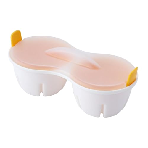 Egg Boiler for Microwave, 2 Cavity Breakfast Cooker, Nonstick Poached Egg Maker with Lid, Heat Resistant and Easy to Use, Ideal for Kitchen Gadget for Quick Cooking, 22 x 8.7 x 11cm von Gvblkq