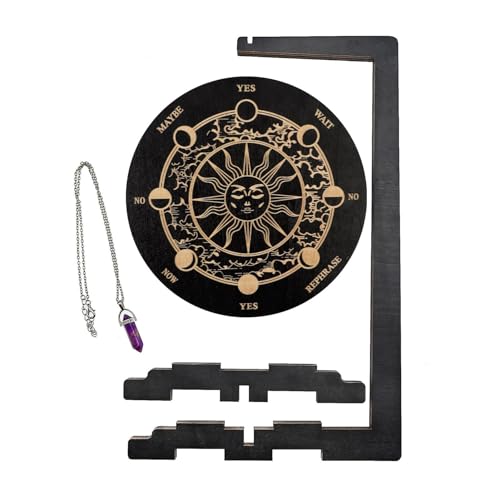 Gvblkq Constellation Pendel Display Stand, Crystal Display Shelf Fox, Pendel Stand Up 18 Divination, Wooden Crystal Holder, Black Crystal Display Shelf for Pendel Crystal von Gvblkq