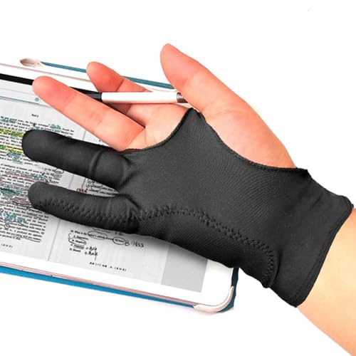 Gvblkq Handschuh für digitales Zeichnen - Zwei-Finger-Künstlerhandschuh für rechte und Linke Hand - Künstlerhandschuhe mit Zwei Fingern für Tablet, Skizzieren auf Papier, Wischschutz Gvblkq Handschuh für digitales Zeichnen - Zwei-Finger-Künstlerhandschuh für rechte und Linke Hand - Künstlerhandschuhe mit Zwei Fingern für Tablet, Skizzieren auf Papier, Wischschutz von Gvblkq