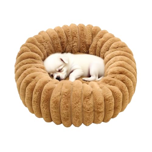 Gvblkq Hundebett Für Kleine Hunde - Waschbare Kuschelige Runde Katzen Lounge - rutschfeste Plüsch Tier Sofa Für Büro Schlafzimmer Wohnzimmer Wohnung Boden Indoor Outdoor von Gvblkq