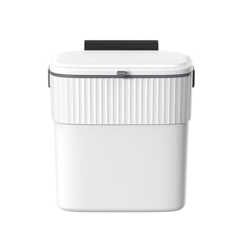 Gvblkq Mülleimer - Hangable Müll für Zuhause | Kompakte Abfälle mit Deckel und Unterwaschbeckenmontage, ideal für Schlafzimmer Schreibtisch Tabletop Auto Badezimmerschrank RV Küche Organisation von Gvblkq