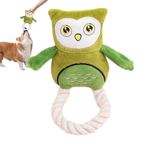 Gvblkq Owl Plush Dog Toy, Soft Squeaky Pet Toys with Durable Chew Rope, Plush Interactive and Brain-Stimulating Toy for Small, Medium, and Large Dogs Breeds, Fun and Engaging Design, 15x20cm von Gvblkq
