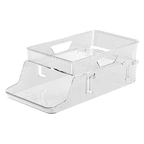 Gvblkq Refrigerator Soda Can Organizer, Stackable Drink Holder Dispenser, Transparent Fridge Storage Bin, Perfect For Beverages In Hotel Apartment Restaurant Or Rental Home, Easy To Clean von Gvblkq