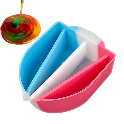 Gvblkq Split Cup, Silicone 4 Channel Mixing Cup For Resin, Reusable Pour Painting And Casting Supply, Perfect For Creative Resin Art Mold Making And School Projects, 5.12x3.54x1.54 In von Gvblkq