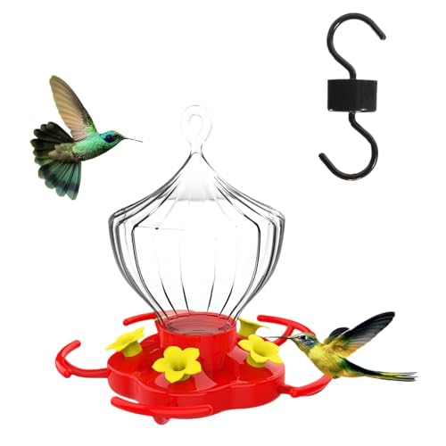 Hummingbird Feeder, 16 Oz Water Feeder with 5 Flower Ports, Built-in Ant Guard & Bee-Proof Design, Garden Decor, Outdoor Backyard Feeding Station for Spring Use, 7.28x7.09 inches von Gvblkq