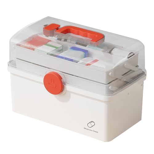 Medication Storage Box, 3-Layer Folding Medicine Organizer with Handle, PP Pill Case for Safe Family Use, Portable and Spacious Design, 19x15.7x16cm / 34x21.5x19cm von Gvblkq