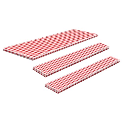 Picnic Tablecloth, Bench Cover Set, Red White Grid, Clean Dining Assurance, PVC Material, Outdoor Protector for BBQ Camping Patio and Table Guard, 76x182.9cm von Gvblkq