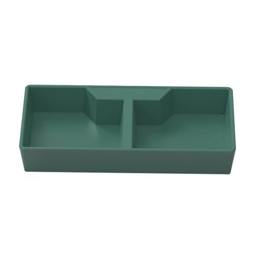 Reptile Feeding Dish, 2 Compartments Dark Green Reptile Water Dish, ABS Material, Double Function Design, Terrarium Bowls for Lizard, Frog, Gecko, Chameleon Pets, Habitat Decoration, 13.6x6.5x2.1cm von Gvblkq