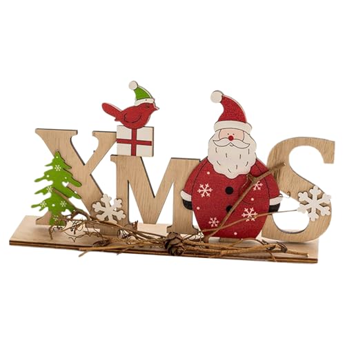 Santa Claus Centerstück - Weihnachtstischdekor für saisonale Display | Holzschicht mit bedrucktem Schild Feature -Funktion, gemütlicher Charme, perfekt für Schreibtisch, Zuhause, Weihnachtsdekoration von Gvblkq