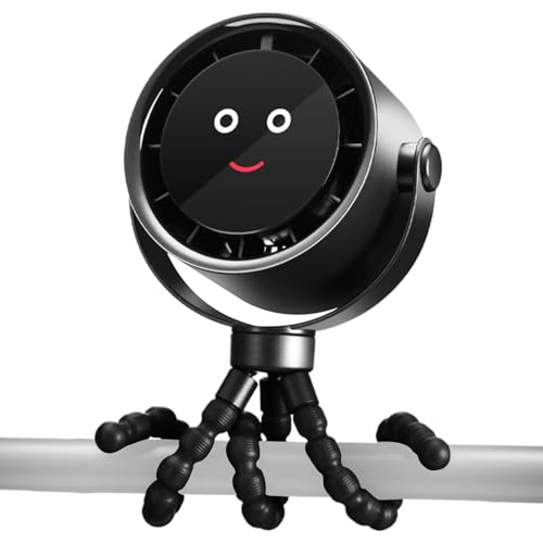 Stroller Fan Rechargeable, Small Baby Cooling Device, 360° Rotatable Air Cooler, Flexible Tripod Base, Battery Operated Design, Quiet Wind Flow, Perfect for Crib, Car Seat, Bike, Treadmill von Gvblkq