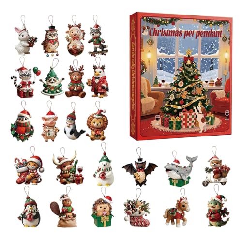 Urlaub Countdown -Kalender - Weihnachtstierdesign für Zuhause | 2025 niedlicher 2D -Acrylanhänger mit hängenden Funktionen für Walltorauto Eingangszimmer Urlaub Geburtstag von Gvblkq