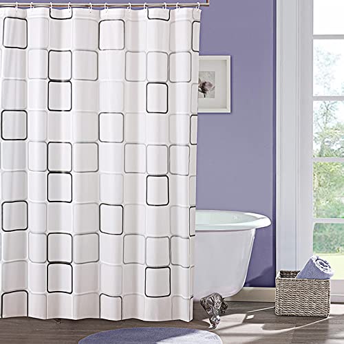 Gvolatee Duschvorhang Antischimmel 180 X 180 cm, Waschbar PEVA Shower Curtains mit 12 Duschvorhangringen, Anti-Bakteriell Duschvorhänge, Wasserdicht Bad Vorhang, Schnell Trocknend Badezimmer Vorhang von Gvolatee