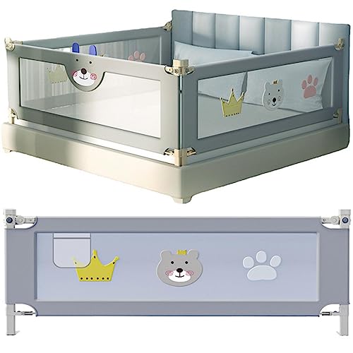 Bettgitter für Kinderbett, Fallschutz für Boxspringbetten Gitter, 120–220 cm Bettgitter für Kinder, Klappbarer Bettschutz Für Kinder, Schlafzimmerzubehör für Jungen und Mädchen,Grau,120cm von Gvqng