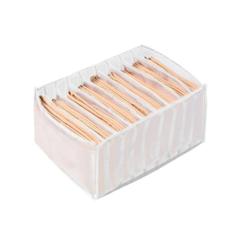 Gvvsjgdbis 1 x Aufbewahrungsbox für Hosen, Kleidung, 7 Fächer, waschbar, faltbar, Schublade, Kleider-Organizer (weiß) von Gvvsjgdbis