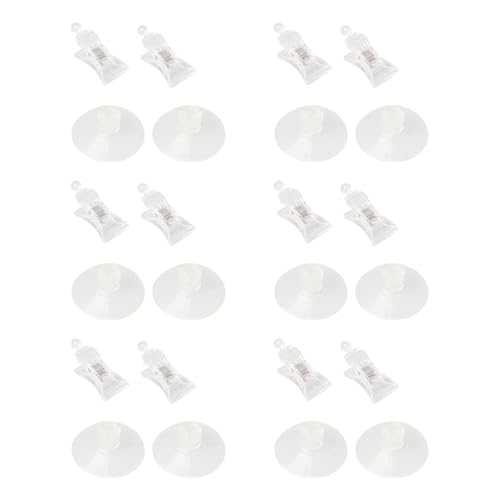Gvvsjgdbis 12 Stück 47 mm transparente Kunststoff-Saugnapf-Klemmen Gvvsjgdbis 12 Stück 47 mm transparente Kunststoff-Saugnapf-Klemmen von Gvvsjgdbis