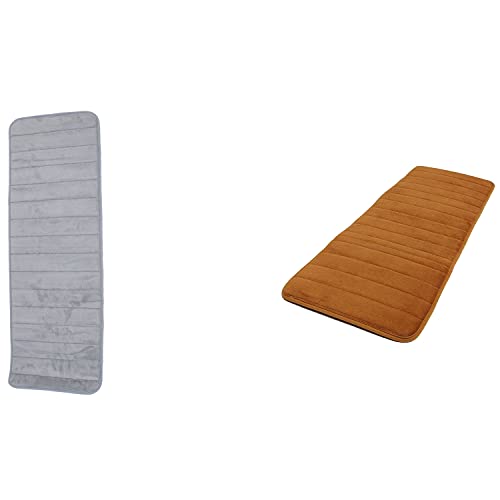 Gvvsjgdbis 2 Stück 120 x 40 cm saugfähiger rutschfester Memory-Schaum Küche Schlafzimmer Tür Bodenmatte Teppich Grau & Khaki von Gvvsjgdbis