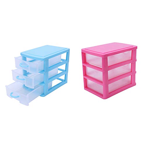Gvvsjgdbis 2 Stück 3-lagige Mini-Aufbewahrungsbox aus Kunststoff, durchscheinend, Rosenrot und Blau Gvvsjgdbis 2 Stück 3-lagige Mini-Aufbewahrungsbox aus Kunststoff, durchscheinend, Rosenrot und Blau von Gvvsjgdbis
