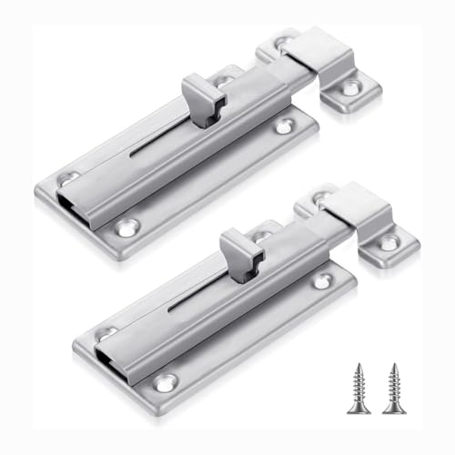 Gvvsjgdbis 2 x Edelstahl-Schieberriegel, Badezimmer-Türriegel mit Schraube, Schiebeschloss für Innentür-Hardware von Gvvsjgdbis