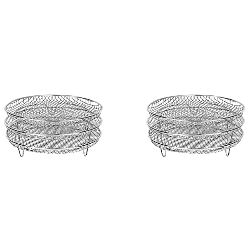 Gvvsjgdbis 2 x Luftfritteuse, drei stapelbare Dörrregale für Gowise Edelstahl-Fritteusen-Gestell, passend für alle 4,2–5,8 QT von Gvvsjgdbis