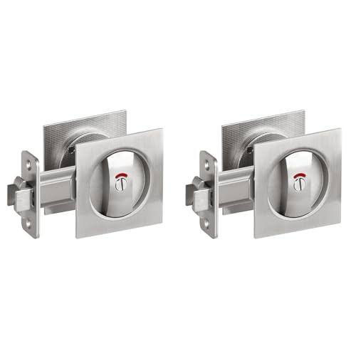 Gvvsjgdbis 2 x Taschentürschloss mit Kontrollleuchte, silberfarbener quadratischer Taschenriegel, Scheunentürschloss, Taschentür-Hardware Gvvsjgdbis 2 x Taschentürschloss mit Kontrollleuchte, silberfarbener quadratischer Taschenriegel, Scheunentürschloss, Taschentür-Hardware von Gvvsjgdbis