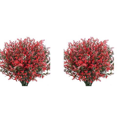 Gvvsjgdbis 20 Bündel Künstliche Lavendelblüten Im Freien, Sträucher, Grünpflanzen, UV-Beständige Künstliche Blumensträuße Aus Kunststoff Im Innenbereich von Gvvsjgdbis