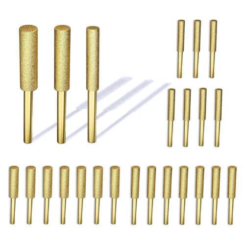 Gvvsjgdbis 24 Stück Titanbeschichtete Diamant-Kettensägenschärfer-Bits – Frässtein-Set für Kettensägen mit hoher Härte Gvvsjgdbis 24 Stück Titanbeschichtete Diamant-Kettensägenschärfer-Bits – Frässtein-Set für Kettensägen mit hoher Härte von Gvvsjgdbis
